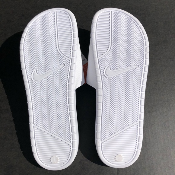 Men's Nike Benassi JDI White Blue Slides Size 15 - Picture 7 of 7